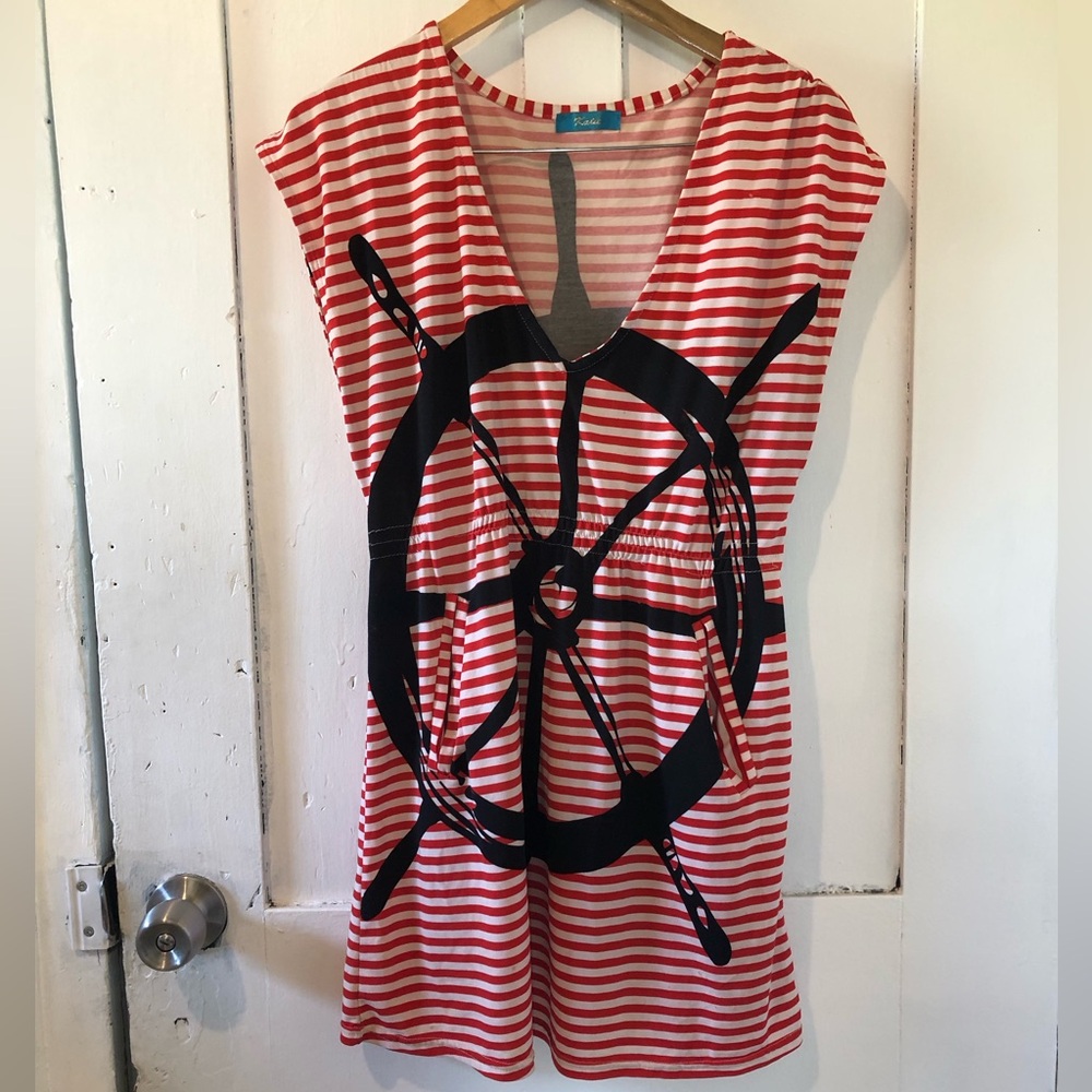 Nautical striped mini dress